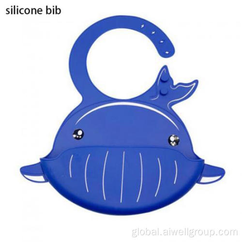 Silicone Baby Bib Baby Feeding Bib Cartoon Whale Silicone Bib Manufactory